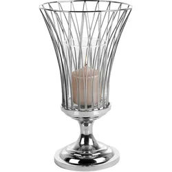 Windlicht FINK "ALLEGRA", silber (silberfarben), H:43cm Ø:25cm, Edelstahl, Glas, Kerzenhalter, Windlicht, Kerzenhalter aus Edelstahl und Glas