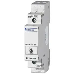 DOEPKE Leuchtmelder Reiheneinbaugerät 240V gn LED UC RL 230-1GR 1TE 65mm IP40