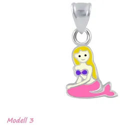 Order & Smile Schmuck Kette mit Anhänger Meerjungfrau Kette Silber 925: Kinderschmuck Anhänger, gestempelt silberfarben