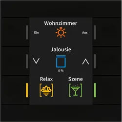 MDT Tastsensor KNX Unterputz schwarz matt 6-fach 6pkt LED BE-TAS8606.02 inklusive Ankopplung mit Display