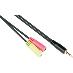 GC AD-HS03 - Audiokabel, 3,5 mm Klinkenstecker auf 2x Buchse , OMTP, 0,2 m