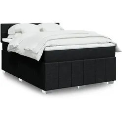 vidaXL Boxspringbett, Boxspringbett mit Matratze Schwarz 160x200 cm Stoff