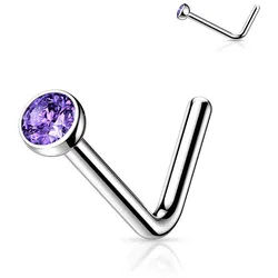 Order & Smile Schmuck Nasenpiercing Nasenstecker Titan: Nasenpiercing Kristall Stecker gebogen, pflegeleicht