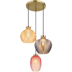 Globo Hängeleuchte , Multicolor, Schwarz, Goldfarben , Metall, Glas , rund , 120 cm , Ce , Lampen & Leuchten, Innenbeleuchtung, Hängeleuchten, Pendelleuchten