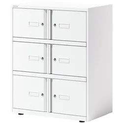 Bisley Fächerschrank »Essentials«, 2 Abteile mit je 3 Fächern weiß, 80x101.5x47 cm