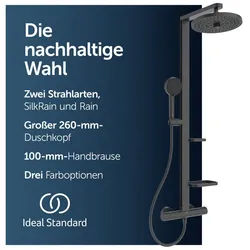 Ideal Standard Duschsystem Ceratherm Alu+, Höhe 111.30 cm, Multifunktionsbrause, mit Thermostatkartusche, Wasser- und silberfarben