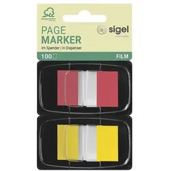 Sigel 2x Haftmarker »Z-Marker« HN496 43 x 25 mm, rot/gelb rot, 4.3x2.5 cm