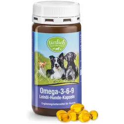 tierlieb Omega-3-6-9-Leinöl-Hunde-Kapseln 180 Kapseln - 119 g