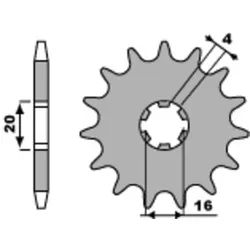 PBR Standard-Stahlkettenrad 416 - 428