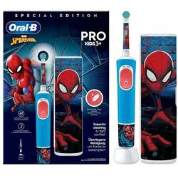 Oral-B - Elektrische Kinderzahnbürste 'Vitality Pro Kids Spiderman' + Reiseetui in Blau Zahnbürste 1 St blau