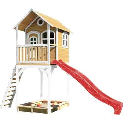 Ambia Garden Spielturm , Braun, Rot, Weiß , Holz, Kunststoff , 420x320x191 cm , Fsc, EN 71 , Freizeit & Co, Gartenspielzeug, Spielhäuser