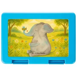 Mr. & Mrs. Panda Butterdose Elefant Biene Design, Bento Box, Weiß, Brotzeitbox, Box, Lunchbox, Li, Premium Kunststoff, (Packung), Heiratsantrag Lunchbehälter Jausenbox weiß