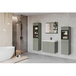 Badmöbel-Set 5-tlg. Madrit mit LED ca. 120 cm Grün