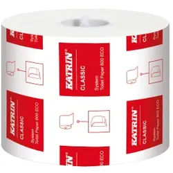 KATRIN System Toilettenpapier 800 Blatt, Toilettenpapier, weiß, 9,9 x 11,5 cm, 2-lagig, 1 Karton = 36 Rollen à 800 Blatt