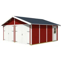 Skan Holz 45 mm Garage Holzgarage Varberg 1/2/3-570 x 525 cm (Varberg 3)-schwedenrot