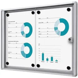 Showdown Displays Abschließbarer Schaukasten »Economy XS« silber 2x A4 (A3) silber, 49.1x35x2.6 cm