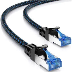 deleyCON deleyCON 0,25m CAT8.1 Nylon Netzwerkkabel S/FTP PIMF 2000MHz 40Gbit LAN-Kabel