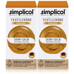 simplicol Textilfarbe Simplicol Textilfarbe intensiv Senf-Gelb Flüssigfarbe, Fixierer (2er P gelb