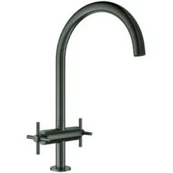 Grohe Spültisch-2-Griff-Armatur Atrio 1/2", C-Auslauf, hard graphite gebürstet