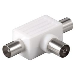 Goobay Koax-T-Adapter: doppelt Koax-Stecker > Koax-Buchse - Adapter-Stecker aus Kunststoff