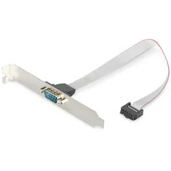 Digitus Serielles Slotblechkabel, D-Sub9 - IDC 2x5pin St/Bu, 0.25m, Seriell, DTK, be
