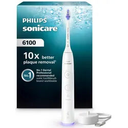 Philips Sonicare Elektrische Zahnbürste Series 6100 HX7400/01, Aufsteckbürsten: 1 St., mit visueller Andruckkontrolle, 5 Putzeinstellungen, inkl. Ladegerät weiß
