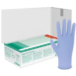 B. Braun Vasco® Nitril Soft blue Einmalhandschuhe, Untersuchungshandschuh, puderfrei, unsteril, latexfrei, 1 Karton = 10 Packungen à 180 Stück = 1800 Stück, Größe XL