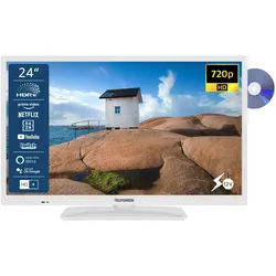 Telefunken XH24SN550MVD-W 24 Zoll Fernseher / Smart TV (HD Ready, HDR, 12V, DVD) - 6 Monate HD+ inkl.