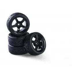 1:10 Räderset 5 Sp.-Design (4) schw.