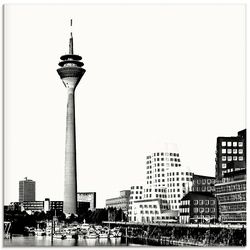 Artland Glasbild »Düsseldorf Collage Skyline 15«, Deutschland, (1 St.), in verschiedenen Größen Artland schwarz