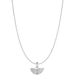 Hey Happiness Freundschaftskette Kette Damen Silber 925 Vergoldet 18K, Anhänger Fächer hängend, Silber Kette Halbkreis Fan Charm, Talisman silberfarben