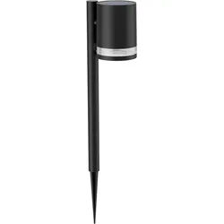 Philips LED Solarleuchte Outdoor Fyce Spiess 1.5W, 2700 Kelvin, schwarz, Abschaltautomatik, Tageslichtsensor, LED fest integriert, Warmweiß schwarz
