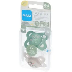 MAM Original Pure Silikonschnuller 0-6 Monate, Hase/ Reh