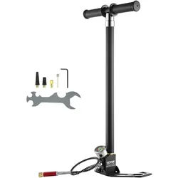 VEVOR PCP-Handpumpe, 4-stufig, 30 MPa 4500 PSI Hochdruck-PCP-Luftgewehr-Füllbügelpumpe mit Öl-Feuchtigkeitsfilter-Manometer, Edelstahl für Luftgewehre, Tauchflaschen, Paintball-Füllreifen