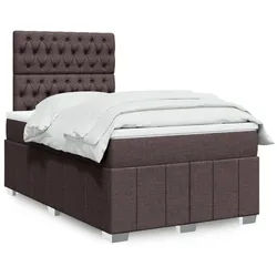 vidaXL Boxspringbett, Boxspringbett mit Matratze Dunkelbraun 120x200 cm Stoff