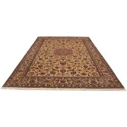 morgenland Wollteppich »Maschad Blumenmuster Beige 309 x 203 cm«, rechteckig, Unikat mit Zertifikat morgenland Beige B/L: 203 cm x 309 cm