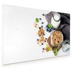 Primedeco Küchenrückwand Küchenrückwand Spritzschutz Glas mit Motiv Müsli und Milch 60 cm x 40 cm