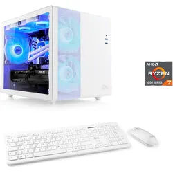CSL Cube V24212 PC (AMD Ryzen 7 5700X, GeForce RTX 4060, 64 GB RAM, 1000 GB SSD, Wasserkühlung) weiß