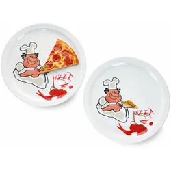 2er Set Alberto Pizzateller Ø30,5cm 2 Personen XL-Teller Platte groß Pizzabäcker
