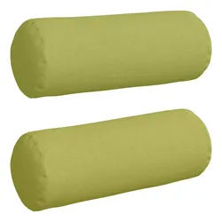 vidaXL Sitzauflage Bolsterkissen 2 Stück Hellgrün Ø 25 x 70 cm Stoff, (2 St) grün