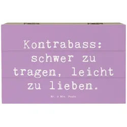 Mr. & Mrs. Panda Dekokiste 19 x 12 cm Spruch Kontrabass Liebe - Lavendeltraum - Geschenk, schwer (1 St) lila