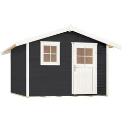 Weka Gartenhaus 123 - 28 mm anthrazit 300 x 295 cm inkl. Einzeltür/Fenster (Gr. 5) - 50 % Rabatt auf Dacheindeckung