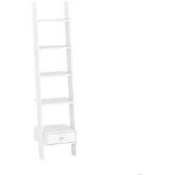 TARGET HOME Leiterregal Standregal 45 cm mit Schublade Stilvolles, vielseitiges Möbelstück weiß