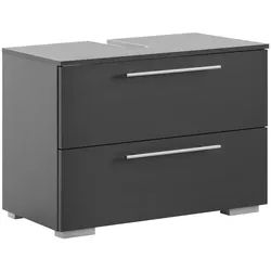 Mid.you Waschbeckenunterschrank , Anthrazit , Metall , 1 Schubladen , 80.2x59.1x35 cm , Made in Germany , stehend , Badezimmer, Badmöbel, Waschbeckenunterschränke