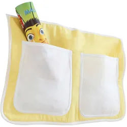 Betttasche "Stofftasche", gelb/weiß