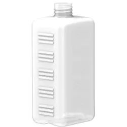 Leerflasche Modell 500-25, rechteckig, HDPE natur, Einwegflasche für Seifen-und Desinfektionsmittelspender, 1 Nachfüllkartusche 500 ml, 28er Gewinde