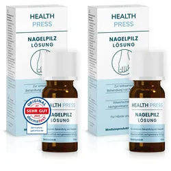 Health Press Nagelpilzkur 2er Set – Nagelpilz Lack für schnelle & effektive Behandlung Lösung 2x10 ml