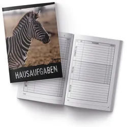 itenga Notizheft itenga Hausaufgabenheft Zebra (Motiv 22) DIN A5, 96 Seiten