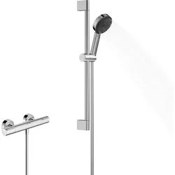 hansgrohe Pulsify Select S Brauseset 105, 3-jet Relaxation, Ecostat Element, EcoSmart, Brausestange 650mm, 24272000, Farbe: Chrom