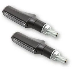 HIGHSIDER Smart Shorty-Fin LED 3in1 Blinker Rücklicht Kombination Karosserie schwarz / Scheibe getönt (Paar), hinten, schwarz